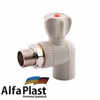 Кран радиаторный угловой 20 Alpha Plast
