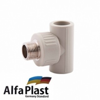 Тройник с наружной резьбой 20*1/2" Alpha Plast