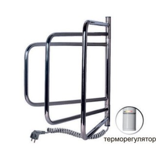 Электрический полотенцесушитель Santan Веер 600х600 (поворотный, нерж,правосторонний, с терморегулятором)