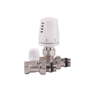 Комплект кранов c антипротечкой с термоголовкой радиаторный прямой ICMA 3/4'' KIT H 1100+775-940+815-940