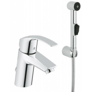Смеситель для умывальника Grohe Eurosmart 23124002 (стоп-лейка, шланг, держатель, хром)