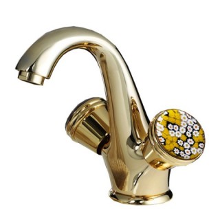 Смеситель для умывальника Santan Murrine 186O0623 (gold, с донным клапаном)