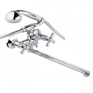 Смеситель для ванны Q-Tap Dominox 143 (длинный нос, механика)